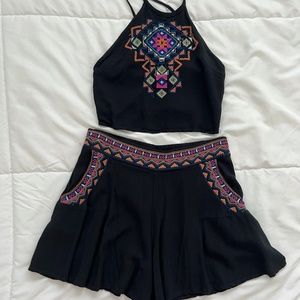 Hollister Navy Embroidery Matching Set (XS)